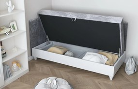 Čalúnená posteľ LAGOS III - 200x90 cm - pružinová - hnedá - ľavé prevedenie