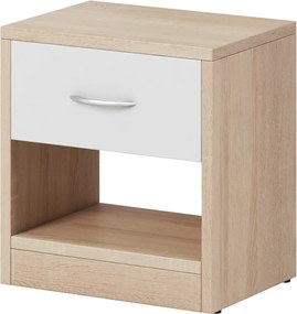 Noční stolek Naka 39 cm bílý/dub Sonoma