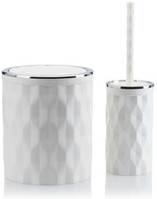 Sada kúpeľňových doplnkov Reina biela/prvky s chrómovou povrchovou úpravou