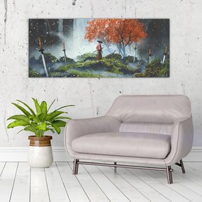 Obraz - Ilustrácie záhrady mečov (120x50 cm)