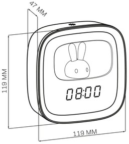 LED Stmievateľná nočná lampička s budíkom BUNNY LED/1,2W/5V 3000K