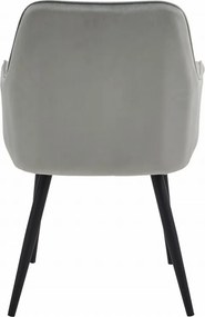 Kreslo NANA - sivý zamat / čierne nohy