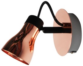 CLX Moderné nástenné bodové osvetlenie ALDERANO, 1xGU10, 50W, čiernomedené