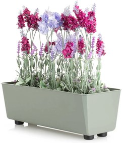 PLASTOVÝ KVETINÁČ SALVIA 37,5X17 CM ZELENÁ
