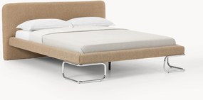 Buklé čalúnená posteľ s kovovými nohami Olina