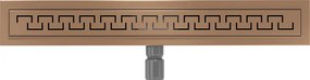 Mexen Flat, lineárny podlahový žľab 70 cm, M15, medená matná, 1C24070-15