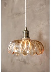 Závesné svietidlo v mosadzno-jantárovej farbe so skleneným tienidlom ø 25,5 cm Kurage – Markslöjd