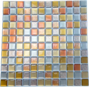 23,5x23,5cm  Nalepovací obklad - 3D mozaika - Oranžové štvorce