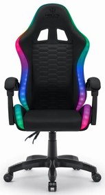 Herné kreslo HC-1000 Black LED RGB látkové