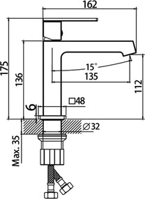 Sapho KRONY, stojánkova umývadlová batéria, zlatá matná, GJ002GB