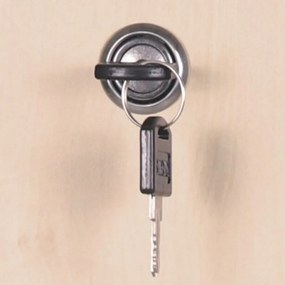 Drevená odkladacia skrinka S5 s úložnými boxami, 6 boxov, 1700 x 600 x 420 mm, cylindrický zámok, breza