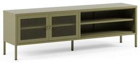 Zelený kovový TV stolík 160x50x35 cm Fayna – Marckeric