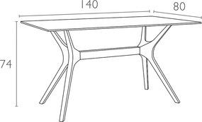 Siesta Exclusive Záhradný stôl Ibiza 140 Hnedý