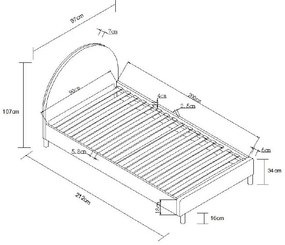 Biela čalúnená jednolôžková posteľ s roštom 90x200 cm MOON – Vipack
