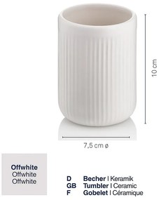 Biely keramický téglik na zubné kefky Kela Adele