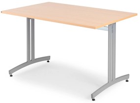 Stôl SANNA, 1200x800x720 mm, strieborná/buk