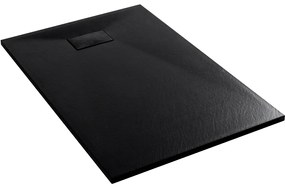 Cerano Gusto, obdĺžniková sprchová vanička 140x90x3 cm z minerálneho kompozitu, čierna matná, CER-CER-414731