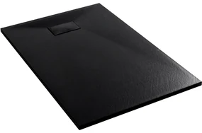 Cerano Gusto, obdĺžniková sprchová vanička 140x90x3 cm z minerálneho kompozitu, čierna matná, CER-CER-414731