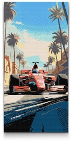 Gario Diamantové maľovanie Červená formula Rozmery: 40 x 80 cm, Rámovanie: S vnútorným rámom, Diamanty: Štvorcové