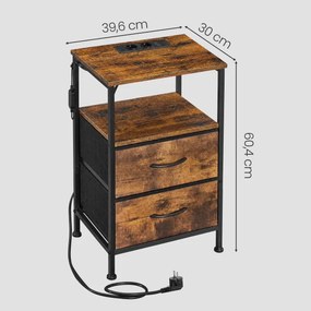 Sada 2 nočných stolíkov s LED osvetlením a nabíjacou stanicou LGSB35202K102