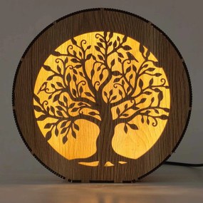 Strom života – drevená lampa s LED osvetlením | RUIF: HDF - Orech 20 cm 4781-115120 LED0602