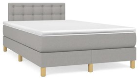 Boxspring posteľ s matracom a LED, svetlosivá 120x190 cm, látka 3270116