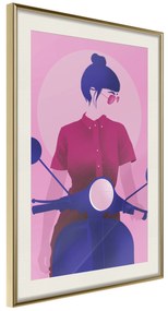 Artgeist Plagát - Girl on Scooter [Poster] Veľkosť: 40x60, Verzia: Čierny rám