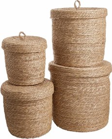 RUSH ROPE Kôš guľatý s viečkom 25 cm