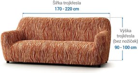 Bielastické poťahy UNIVERSO NOVÉ žíhané tehlové trojkreslo (š. 170 - 220 cm)