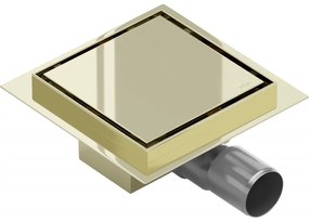 Mexen Flat nerezová podlahová vpusť 12x12 cm, zlatá, 1510012