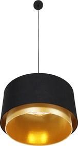 Moderné závesné svietidlo čierne so zlatom 47 cm Duo tienidlo - Combi