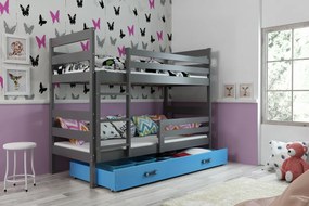 Poschodová posteľ ERIK 2 - 160x80cm - Grafitová - Modrá