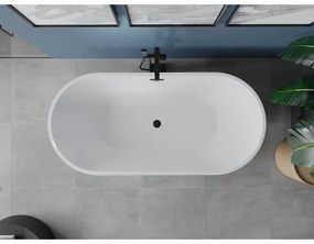 Mexen Luna, voľne stojaca vaňa 180 x 80 cm, biela, čierny matný prepad, 52031808000-70