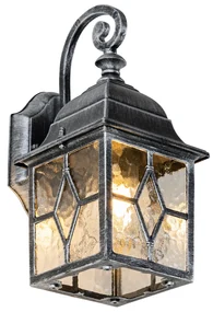 Romantická vonkajšia nástenná lampa starožitné striebro - London