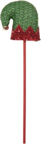 Vianočná dekorácia zápich zelená čiapočka škriatka Elfa - 9*2*34 cm