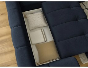Tmavomodrá rozkladacia/s úložným priestorom rohová pohovka (pravý roh/do L) Fuji – Bobochic Paris