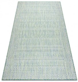 Dywany Łuszczów, Kusový koberec Sion Sisal Aztec 22184 green/blue/ecru – na von aj na doma, 80x150, zelená, chodba / predsieň