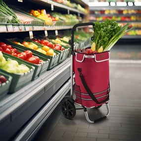 Nákupný vozík 3 v 1 – objem 56 l, červený