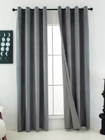 Zamatové zatemňovacie závesy Cesar sivé- 140 x 250 cm (2ks) - krúžky