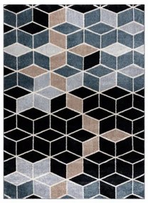 Koberec POLI 9139A Cube kocka 3D čierny / sivý
