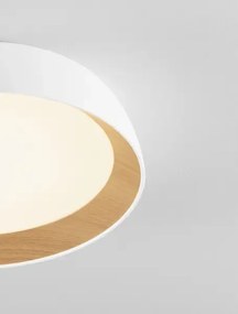 LED stmievateľné bielo-drevené moderné stropné svietidlo Sigi 45