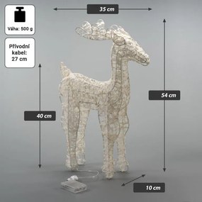 Nexos 85991 Sada 2 trblietavých sobov 45 LED s časovačom, teplá biela