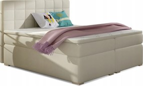 Manželská posteľ Boxspring 160 cm Abbie (svetlobéžová) (s matracmi)