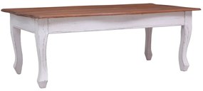 vidaXL Konferenčný stolík biely 120x60x45 cm mahagónový masív