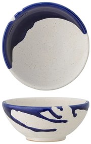 Bielo-modrá miska z kameniny 400 ml Okayama – Bloomingville