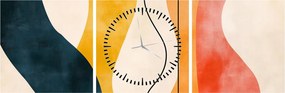 Obraz - Minimalistická farebná ilustrácia II. (s hodinami) (90x30 cm)