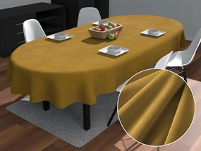 Biante Zamatový oválny obrus SV-009 Okrový 100x160 cm