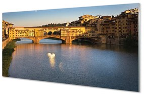 Nástenný panel  Taliansko Sunrise mosty 125x50 cm