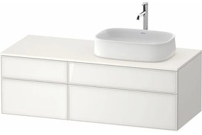 DURAVIT Zencha závesná skrinka pod umývadlo na dosku (umývadlo vpravo), 4 zásuvky, 1300 x 550 x 442 mm, biela/biela super matná, ZE4827064840000