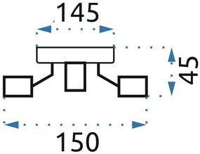 Toolight, kovové stropné svietidlo 5xE27 APP708-5C, zlatá, OSW-05207